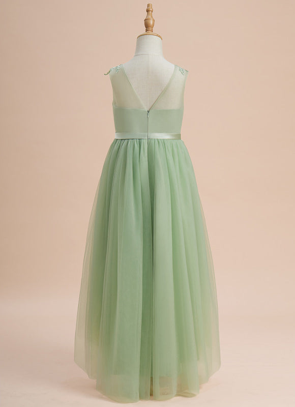 Robe Cérémonie Vert Pastel Élégant - gallery 3