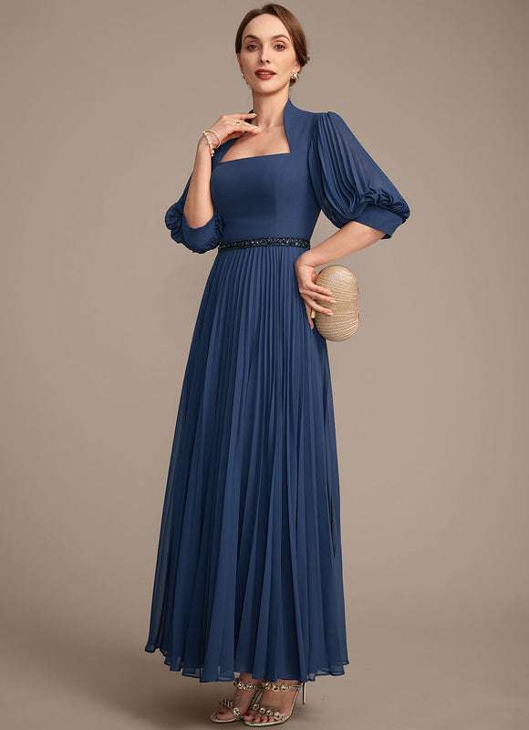 Robe Cérémonie Plissée Marine Élégante - gallery 3