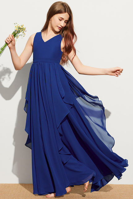 Robe Cérémonie Mousseline Bleu Pastel