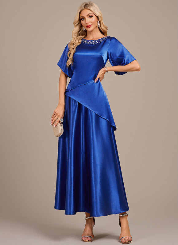 Robe Cérémonie Satin Bleu Royal - gallery 3