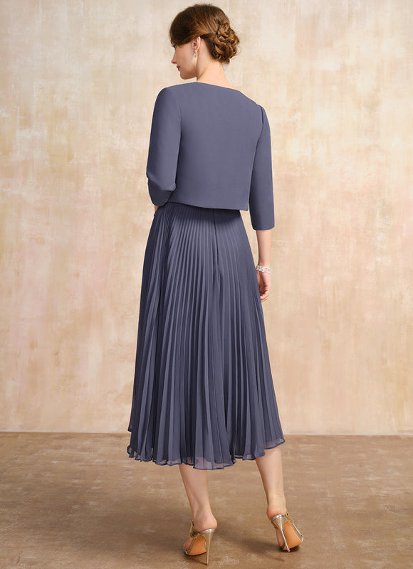 Robe Cérémonie Plissée Sombre - gallery 3