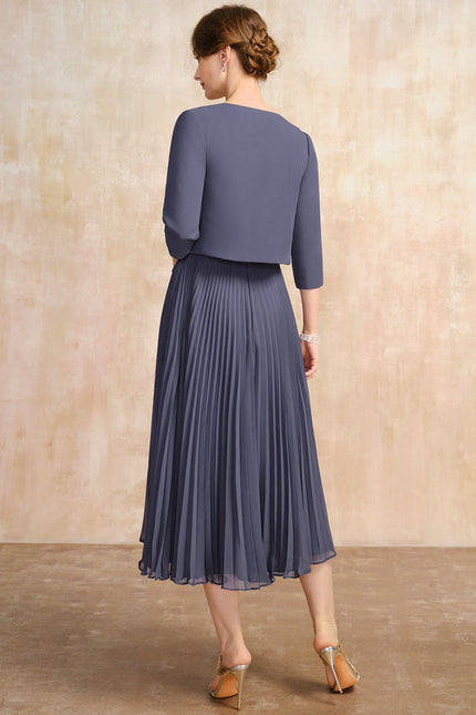 Robe Cérémonie Plissée Sombre - gallery 3