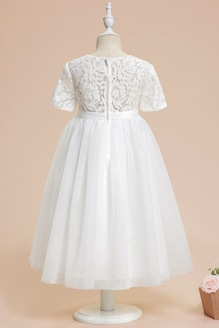 Robe Cérémonie Enfant Tulle Dentelle - gallery 1