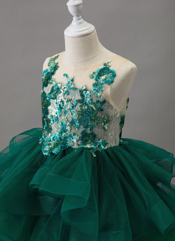 Robe Cérémonie Tulle Émeraude - gallery 5