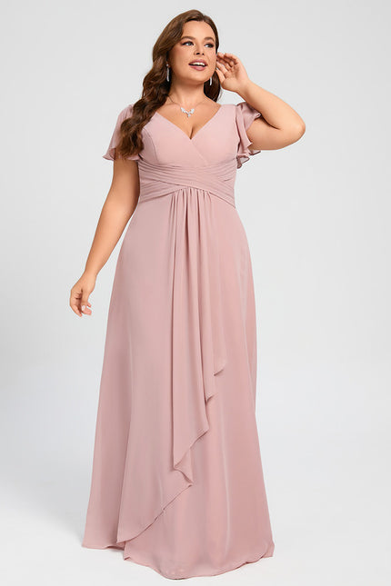 Robe Cérémonie Longue Volants Rose - gallery 7