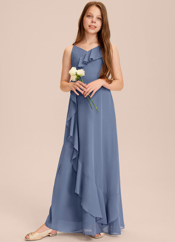 Robe Cérémonie Mousseline Bleu Pastel - gallery 5