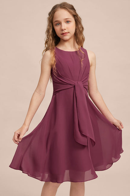 Robe Cérémonie Mousseline Marine Ajustée