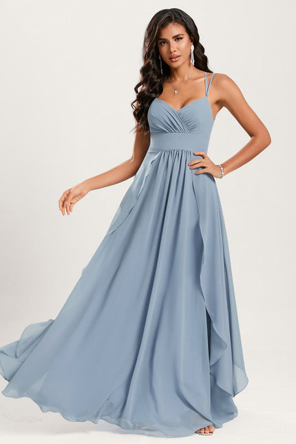 Robe Cérémonie Longue Volants Rose