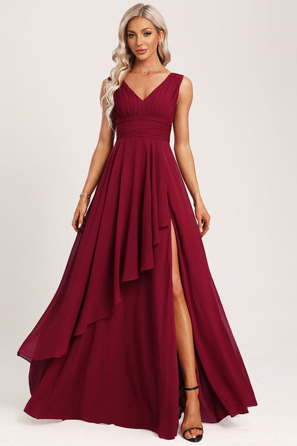 Robe Cérémonie Longue Volants Rose