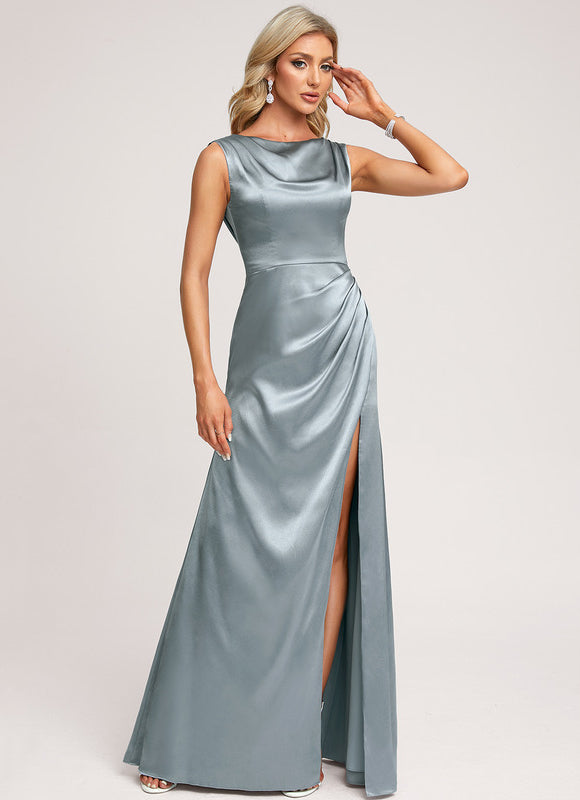 Robe Cérémonie Satinée Ajourée - gallery 2