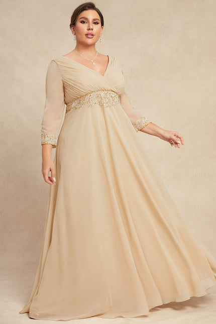 Robe Cérémonie Luxe Plissé Perlé - gallery 6