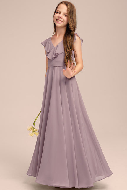 Robe Cérémonie Mousseline Bleu Pastel - gallery 3