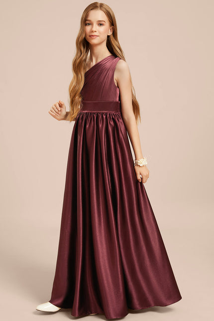 Robe Cérémonie Satin Bordeaux Élégante - gallery 1