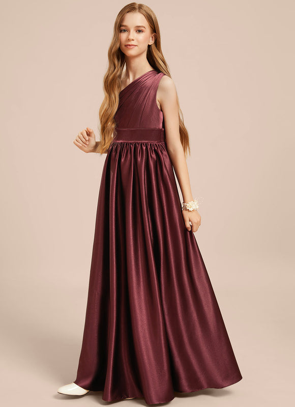 Robe Cérémonie Satin Bordeaux Élégante - gallery 1