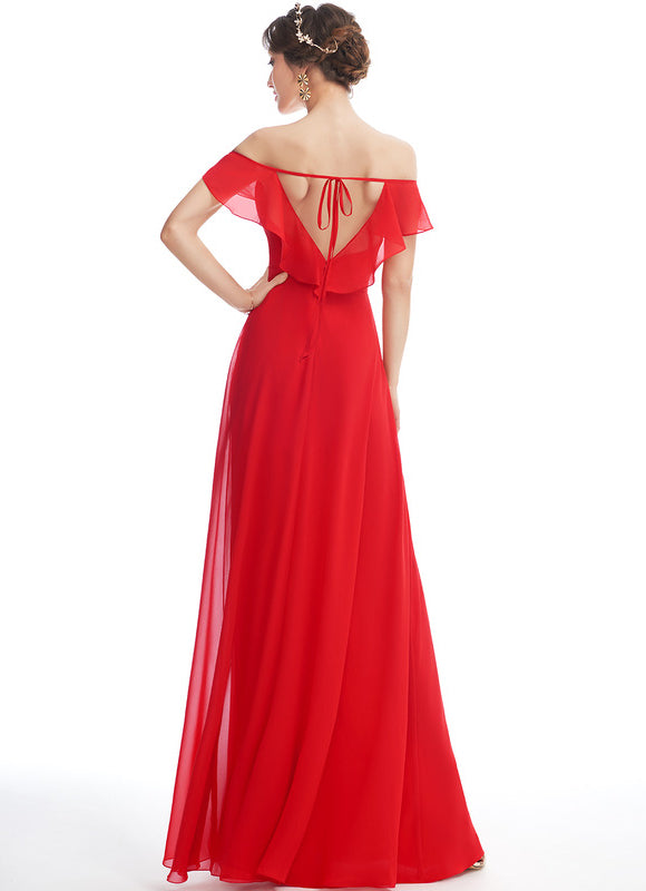 Robe Cérémonie Élégante À Décolleté - gallery 3