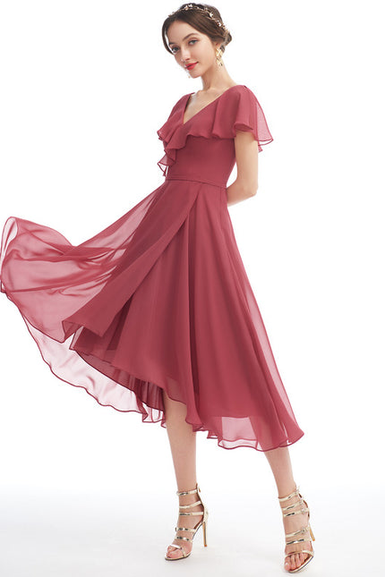 Robe Cérémonie Fluide Marine Élégante