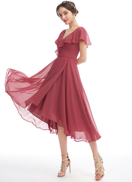 Robe Cérémonie Fluide Marine Élégante