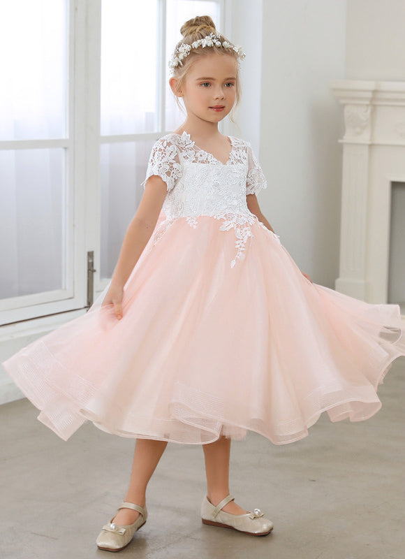 Robe Cérémonie Tulle Rose Pâle - gallery 3