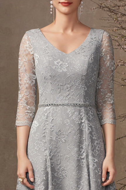 Robe Cérémonie Grise Dentelle - gallery 7