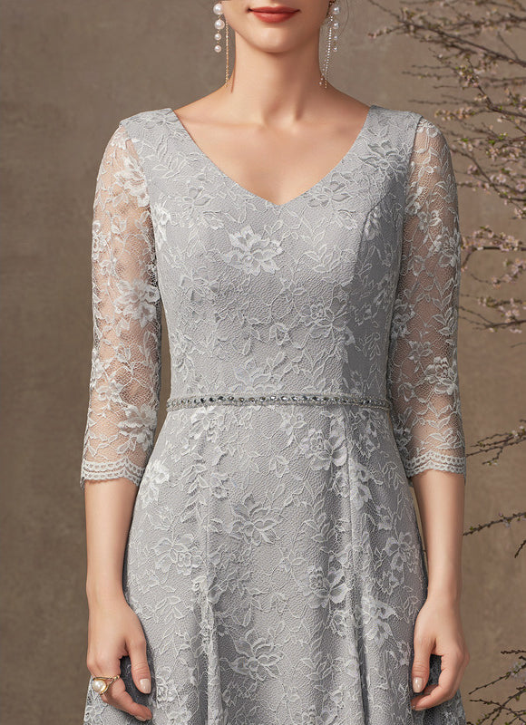 Robe Cérémonie Grise Dentelle - gallery 7