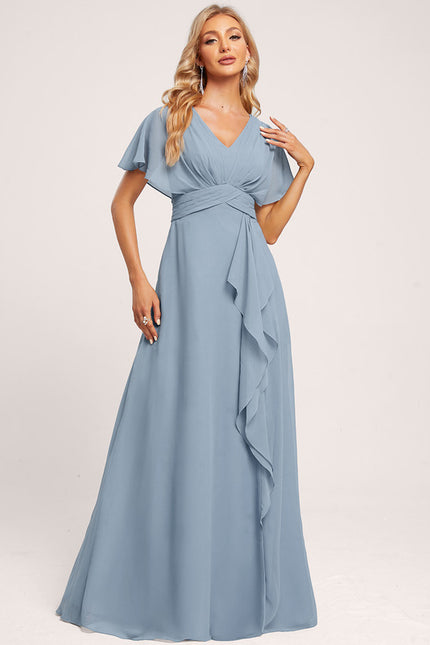 Robe Cérémonie Longue Volants Rose - gallery 3