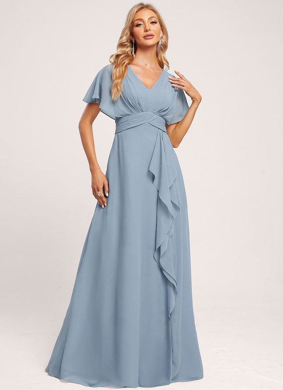 Robe Cérémonie Longue Volants Rose - gallery 3