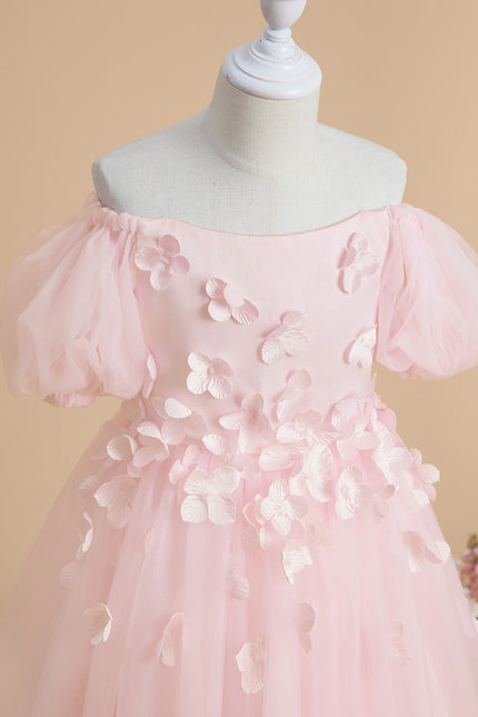 Robe Cérémonie Tulle Florale Rose - gallery 2