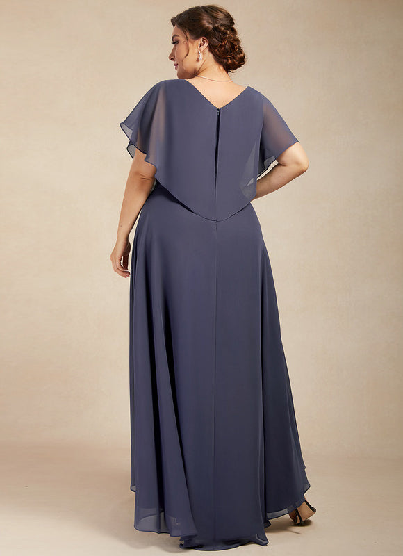 Robe Cérémonie Bleu Nuit Trapèze Avec Paillettes - gallery 5