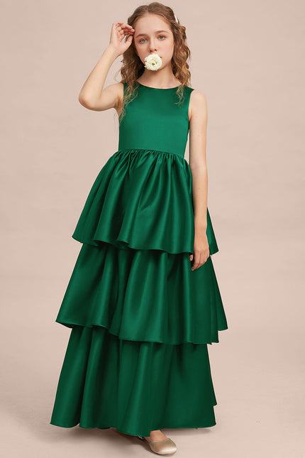 Robe Cérémonie Satin Vert Émeraude