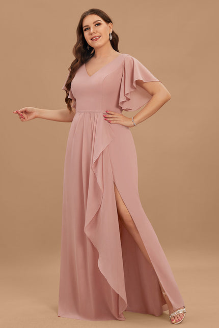 Robe Cérémonie Longue Volants Rose - gallery 9