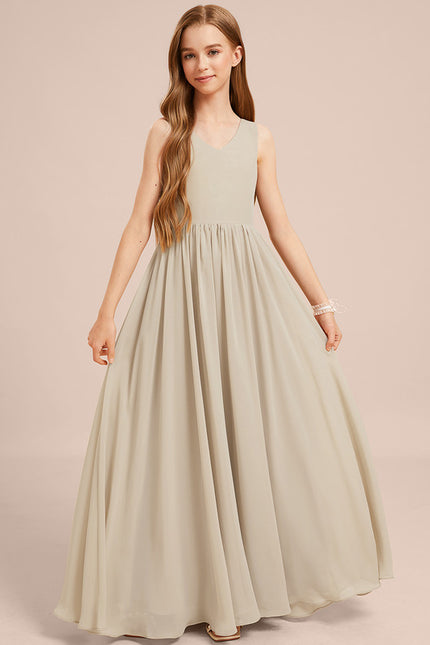 Robe Cérémonie Demoiselle Dhonneur Beige - gallery 1