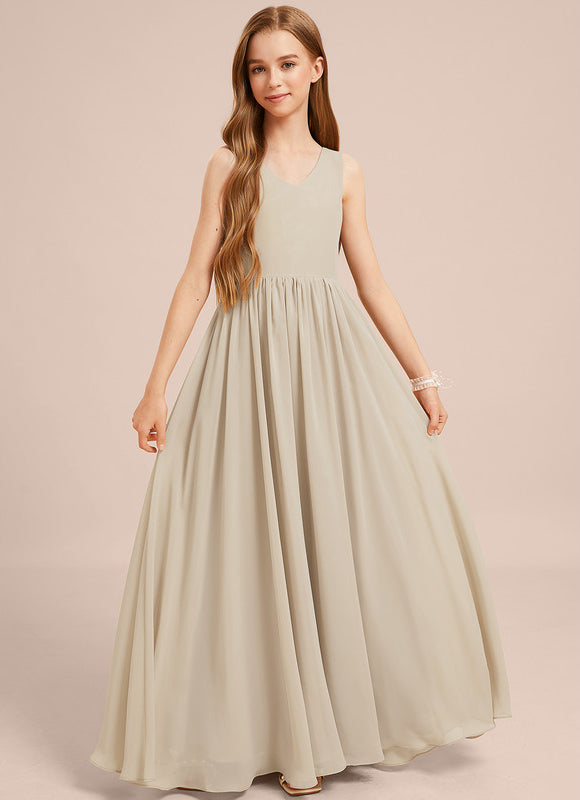 Robe Cérémonie Demoiselle Dhonneur Beige - gallery 1