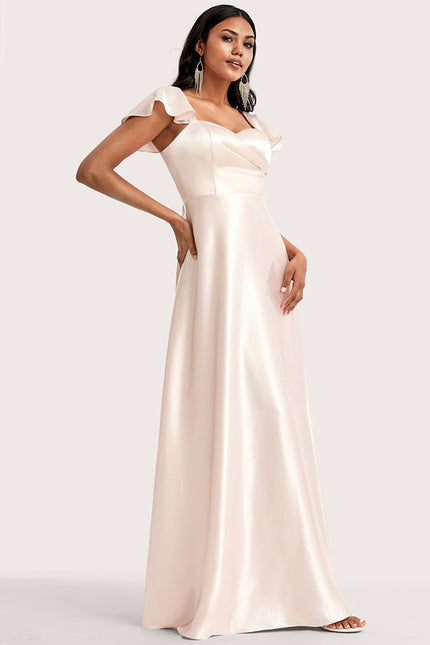 Robe Cérémonie Satin Rose Pâle - gallery 3