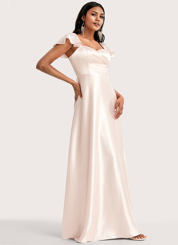 Robe Cérémonie Satin Rose Pâle - gallery 3