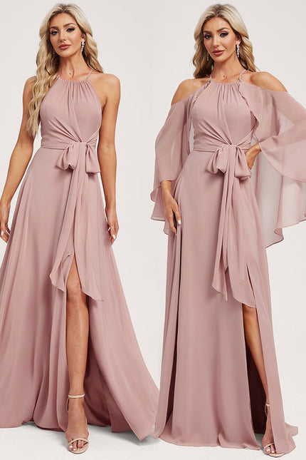 Robe Cérémonie Fluide Rose Pâle
