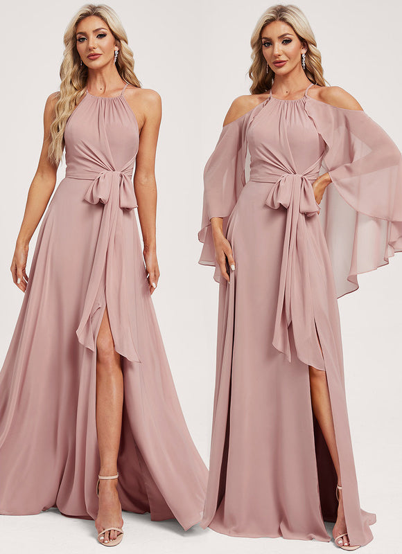 Robe Cérémonie Fluide Rose Pâle