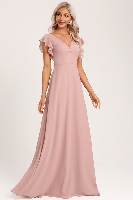 Robe Cérémonie Longue Volants Rose - gallery 2