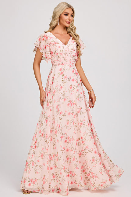 Robe Cérémonie Longue Volants Rose - gallery 2