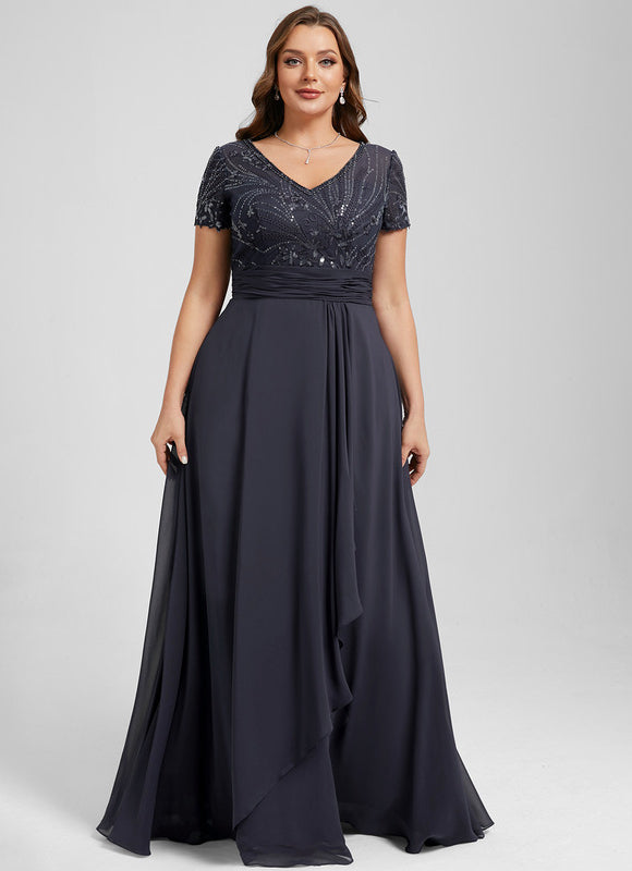 Robe Cérémonie Vaporeuse Marine Élégante - gallery 9