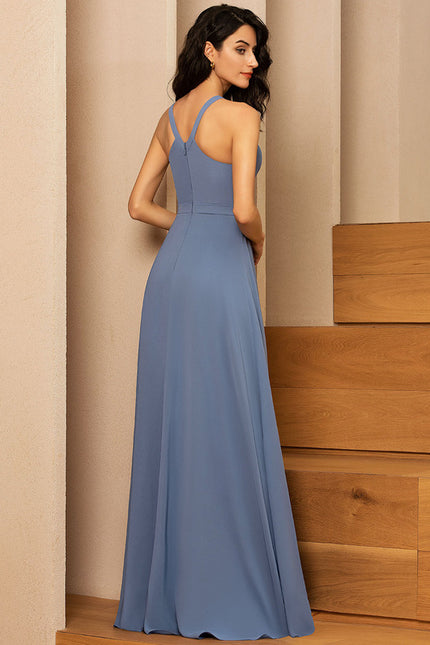 Robe Cérémonie Longue Beige Satinée - gallery 3