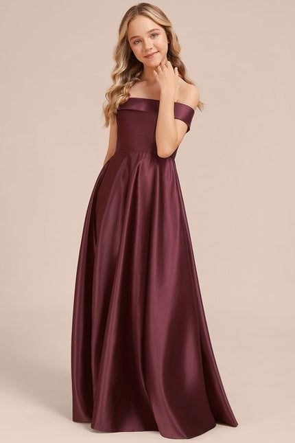 Robe Cérémonie Satin Bordeaux