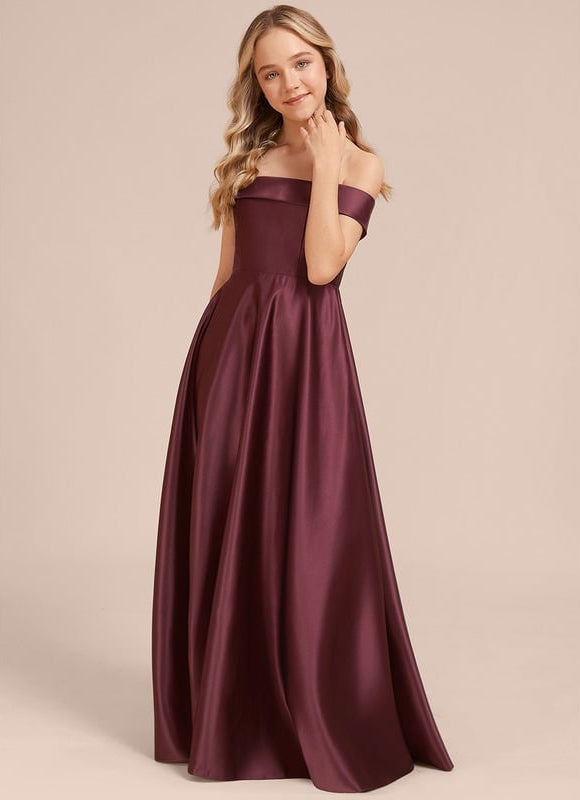 Robe Cérémonie Satin Bordeaux