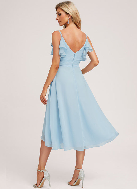 Robe Cérémonie Fluide Marine Élégante - gallery 1