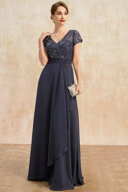 Robe Cérémonie Vaporeuse Marine Élégante - gallery 3