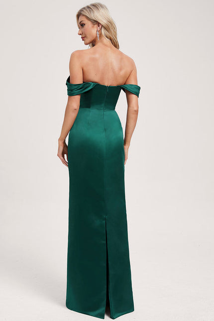 Robe Cérémonie Satinée Épaule Dénudée - gallery 5