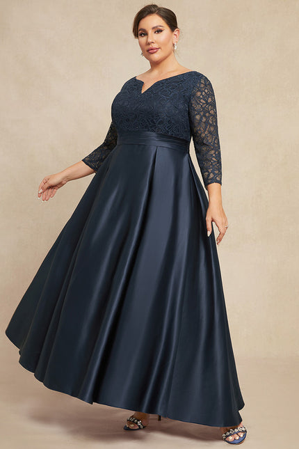 Robe Cérémonie Bleu Marine Satinée - gallery 6