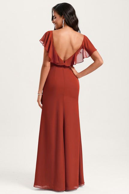 Robe Cérémonie Longue Volants Rose - gallery 1