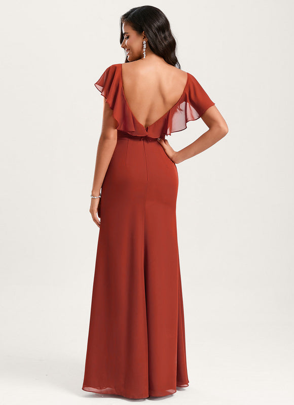 Robe Cérémonie Longue Volants Rose - gallery 1