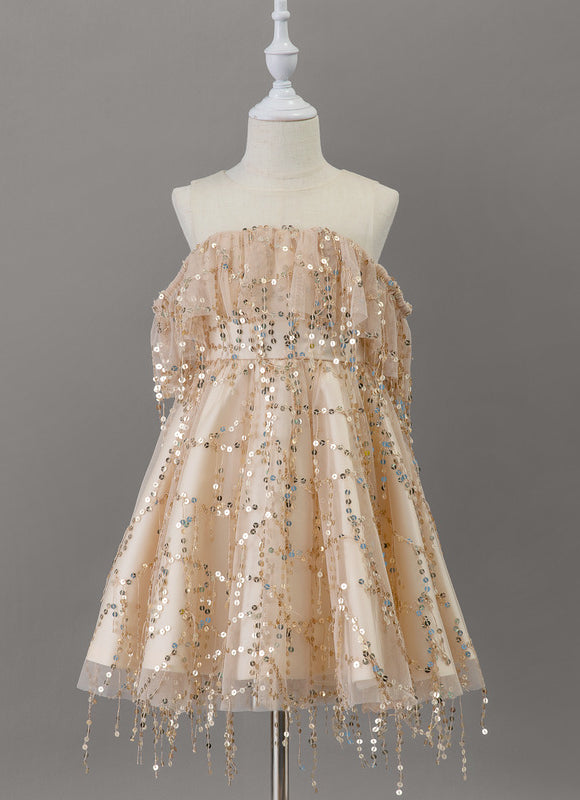 Robe Cérémonie Pailletée Dorée