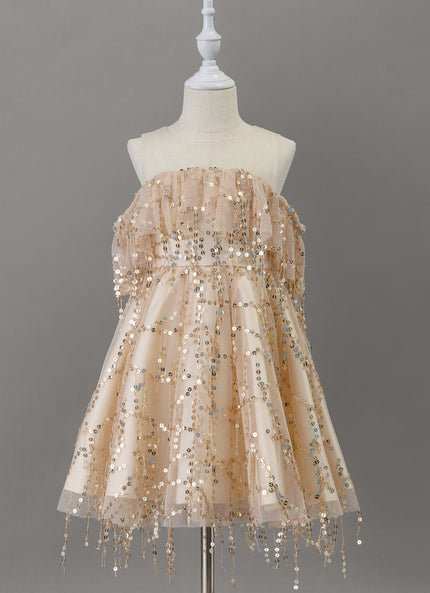 Robe Cérémonie Pailletée Dorée